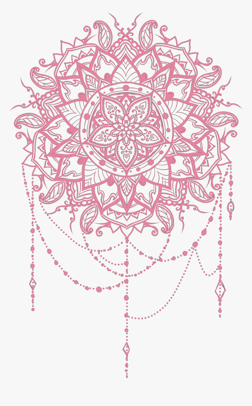 Pink Salmon Mandala Tattoo Design Vector Flower Hd Png Download Transparent Png Image Pngitem