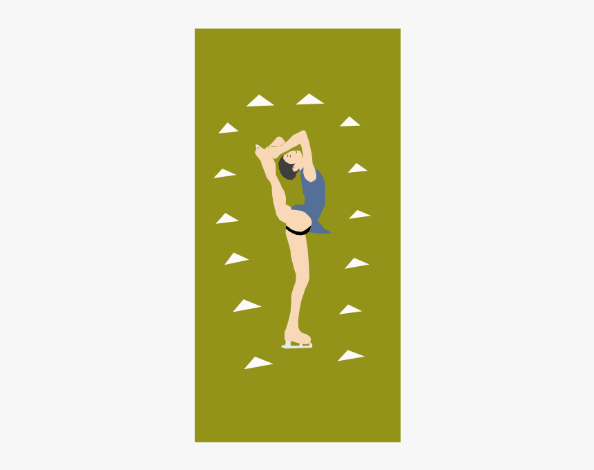 Vector Clip Art Of Ice Skating Girl In Skirt On Green - Ice Skating, HD Png Download