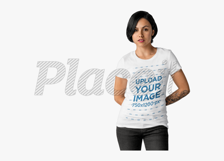 Transparent Tshirt Woman - Women With Tee Shirt Png, Png Download