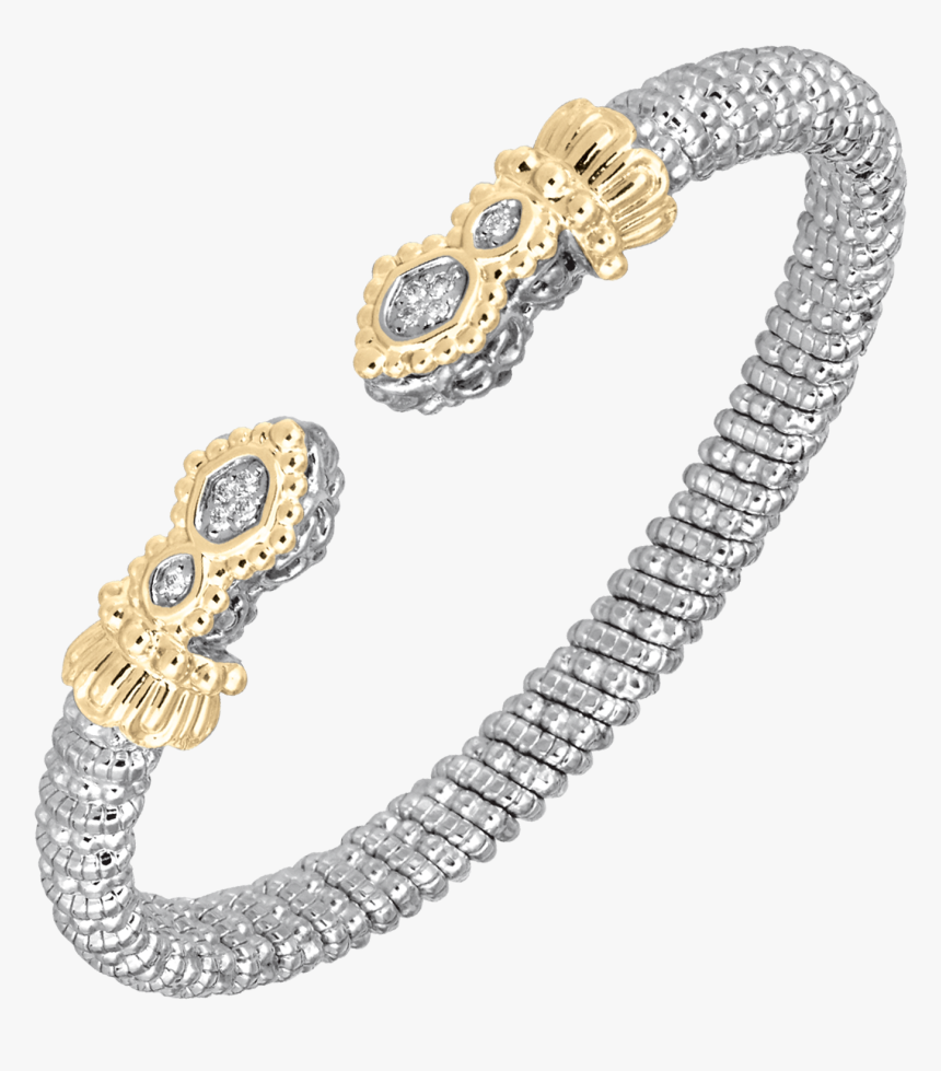 14kt Yellow Gold Open 6mm Diamond Bangle Bracelet Designed - Bracelets Png, Transparent Png
