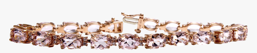 14k Rose Gold Morganite And Diamond Bracelet - Bracelet, HD Png Download