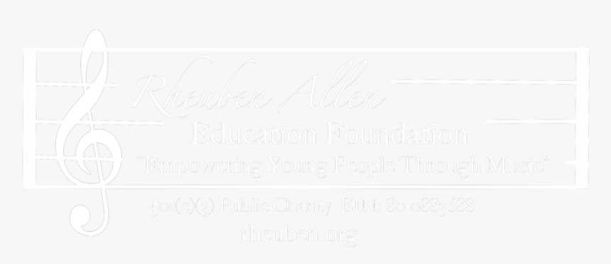 Rheuben-allen Education Foundation White - Calligraphy, HD Png Download