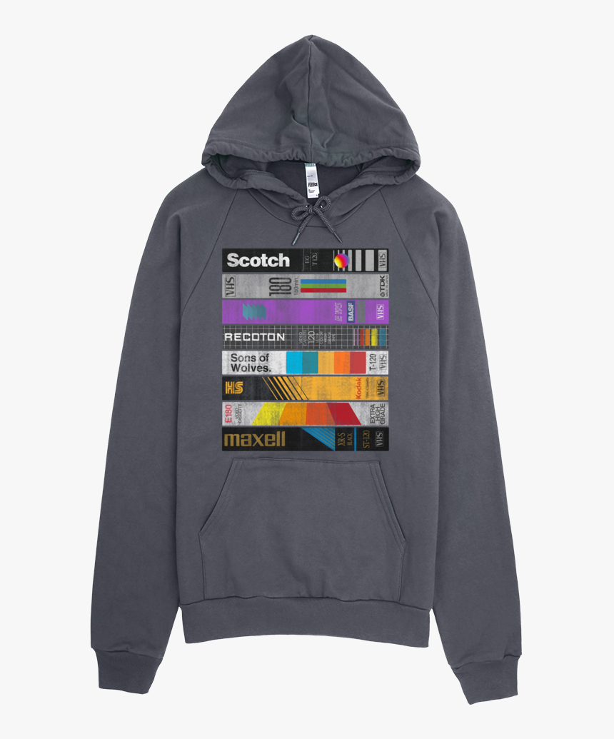 Vhs Hooded Pullover Sweatshirt Vhs Vintage Polaroid - Hoodie, HD Png Download