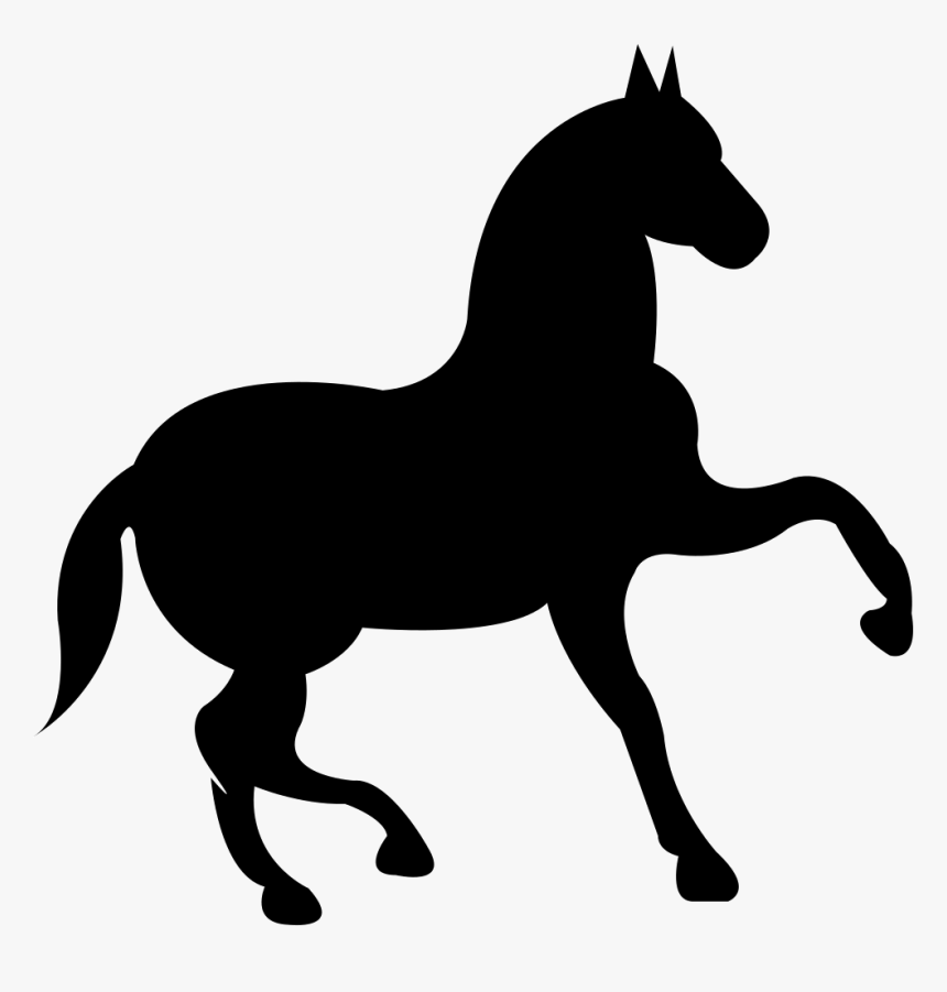 Dancing Black Horse With One Lift Foot Comments - Horse Riding Logo Png, Transparent Png