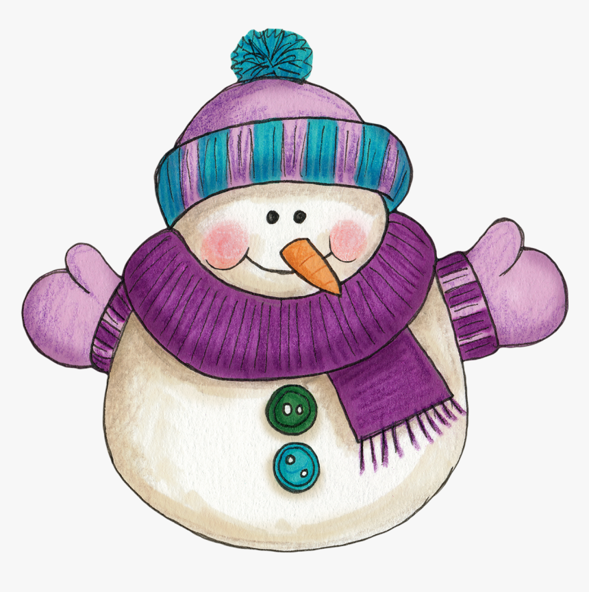 Purple Snowman Clipart, HD Png Download