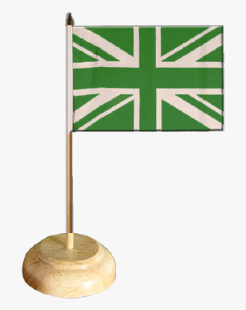 Great Britain Union Jack Green Table Flag - Union Jack, HD Png Download