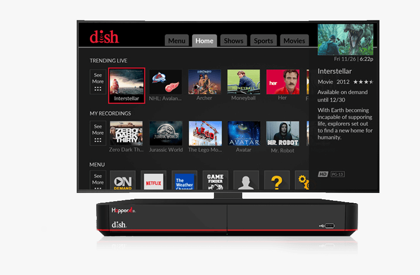 On Demand Movies - Dish Network Dvr, HD Png Download