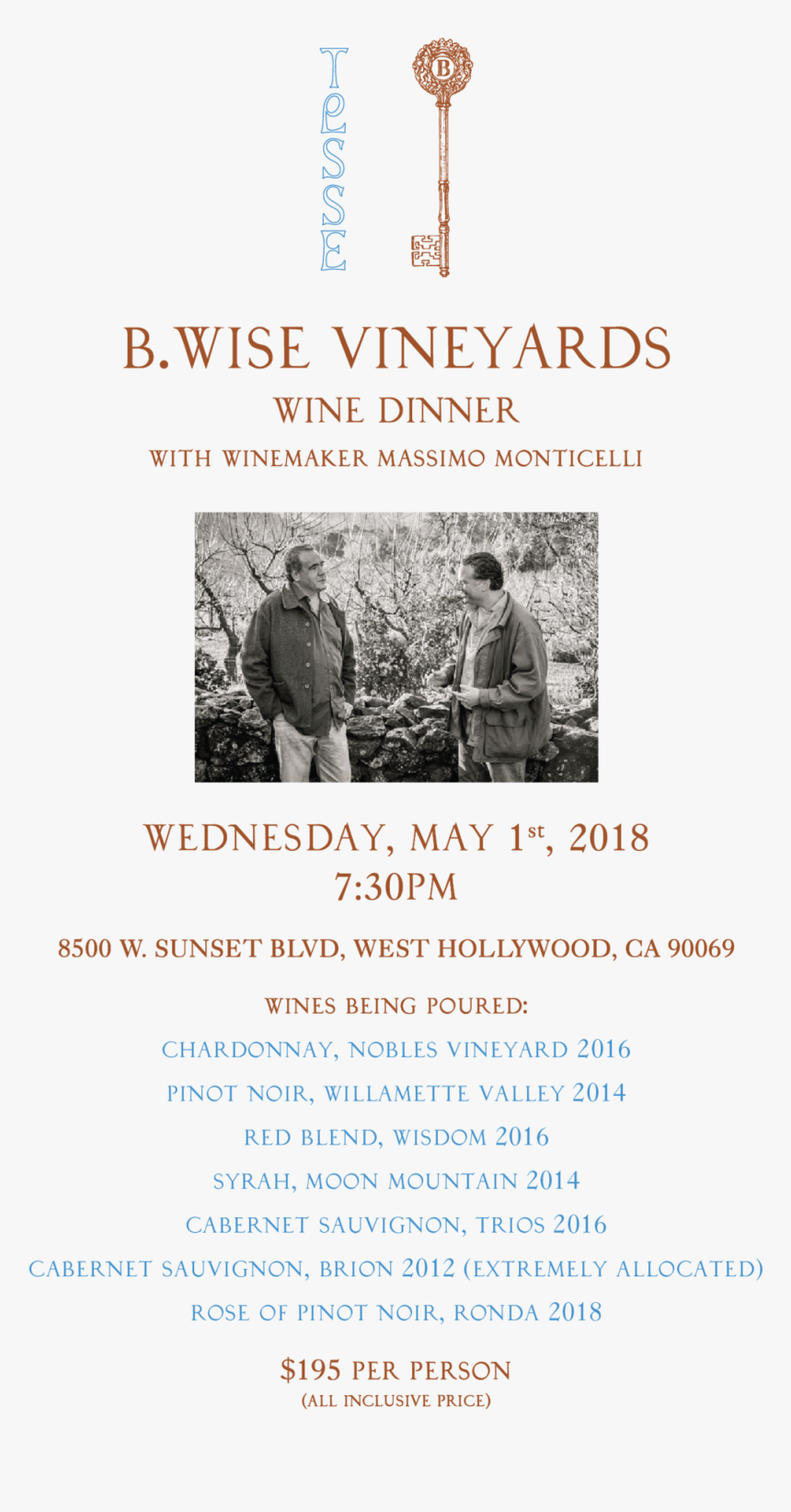 Wise Vineyards Wine Dinner Invite, HD Png Download
