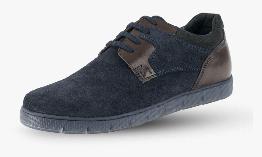 Men S Shoes With Shoelaces In Blue Suede And Brown - Suede, HD Png Download
