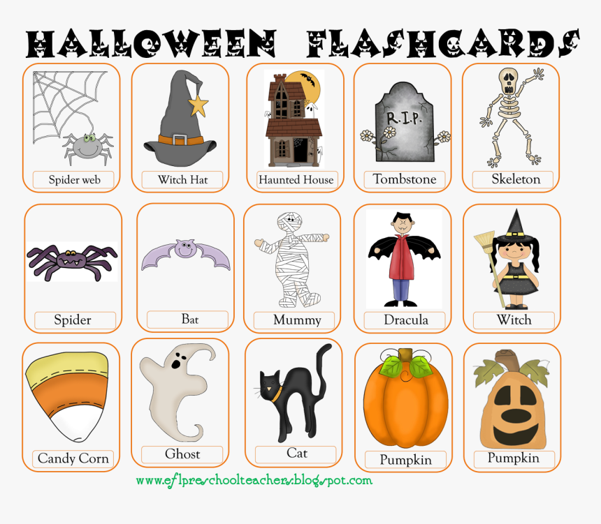 Esl Efl Teachers Halloween Tpt Products From - Halloween Flashcards For Preschoolers, HD Png Download