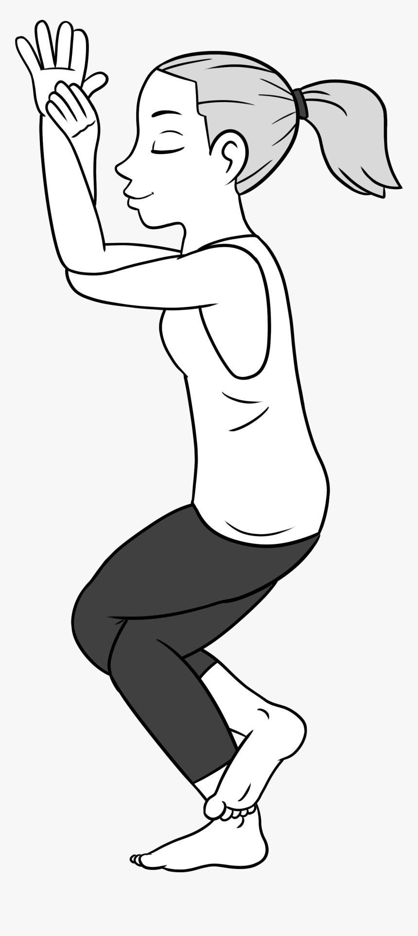 Eagle Pose For Hip And Shoulder Stretching - Line Art, HD Png Download