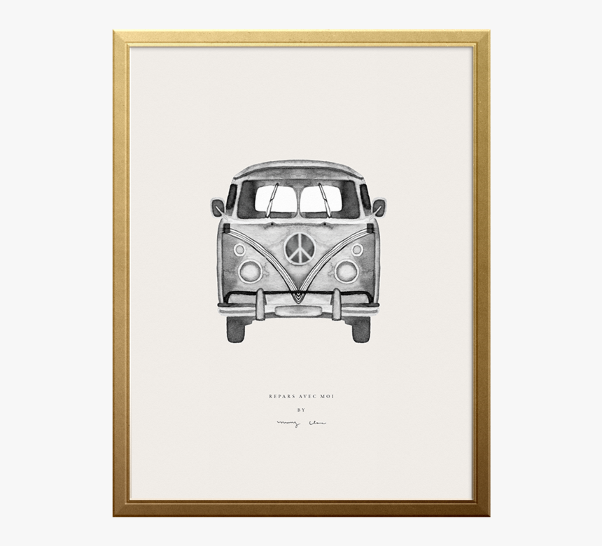 Van Watercolour Wall Art Print - Vintage Car, HD Png Download