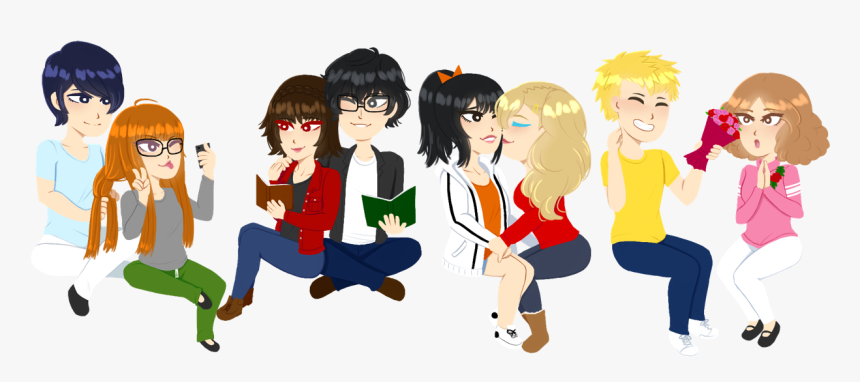 Decided To Draw All Of My P5 Otps Plus Akechi Just - Cartoon, HD Png Download