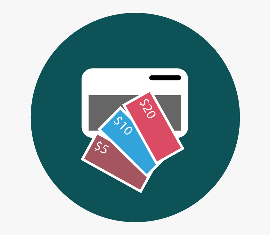 A Graphic Showing Dollar Bills Next To A Touchscreen - Graphic Design, HD Png Download