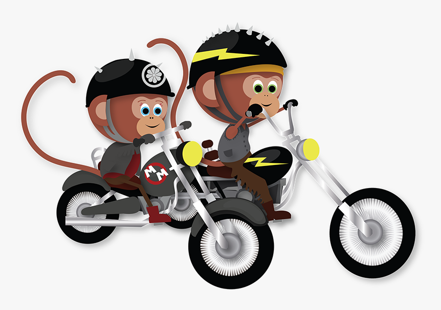 Cartoon Monkey On Motorcycle, HD Png Download