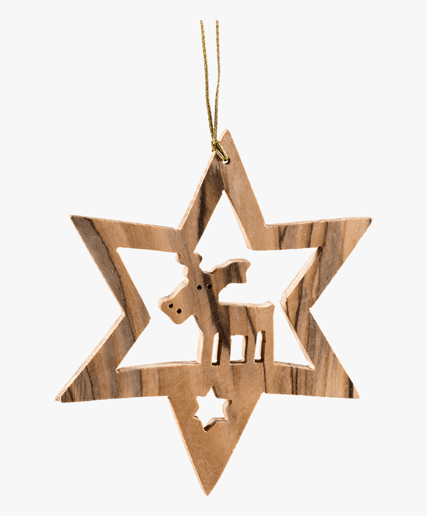 Star With Moose, Olive Wood - Pendant, HD Png Download
