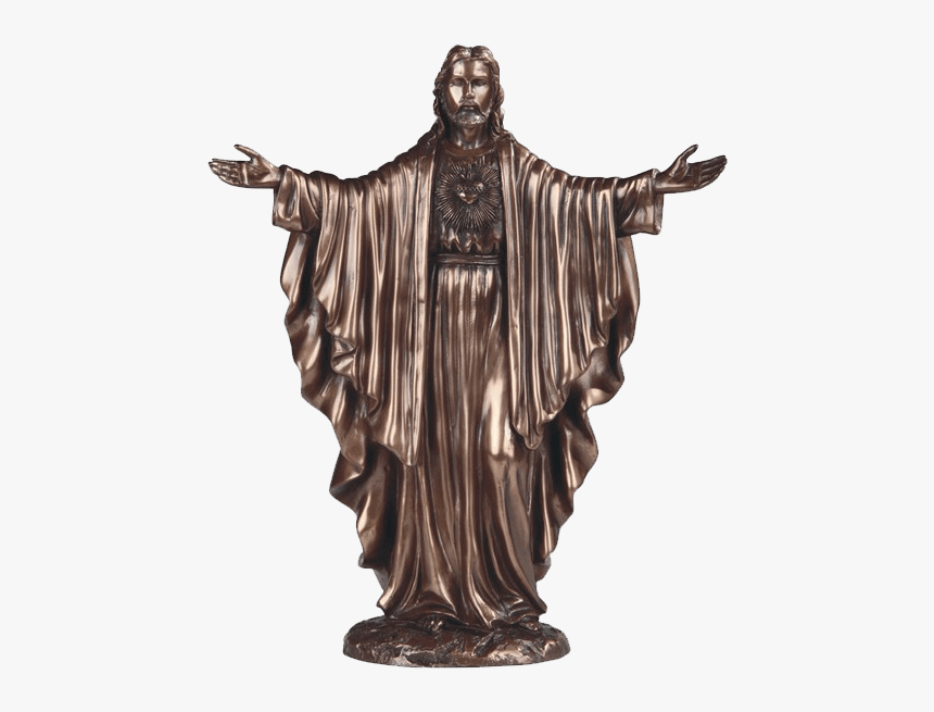 Bronze Sacred Heart Of Jesus Statue - Bronze Statue Of Sacred Heart Of Jesus, HD Png Download