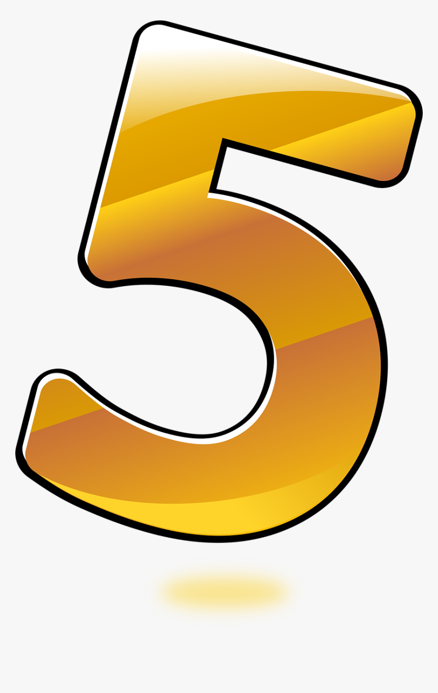 Five,glossy,gold,keyword Vector Graphics,free Pictures, - Glossy Number Five, HD Png Download