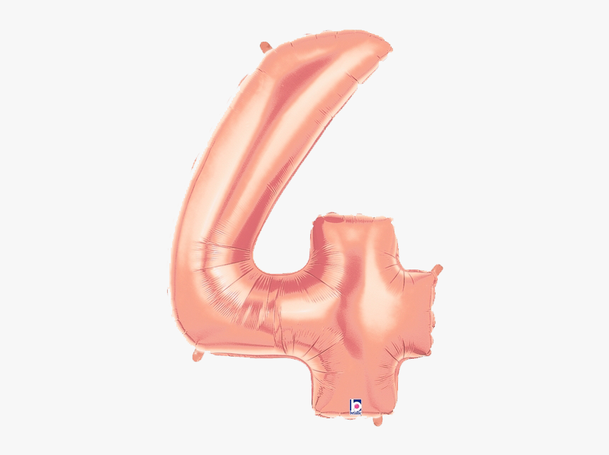 Rose Gold Number 4 Megaloon Balloon Numbers - Blue Number 4 Balloon, HD Png Download