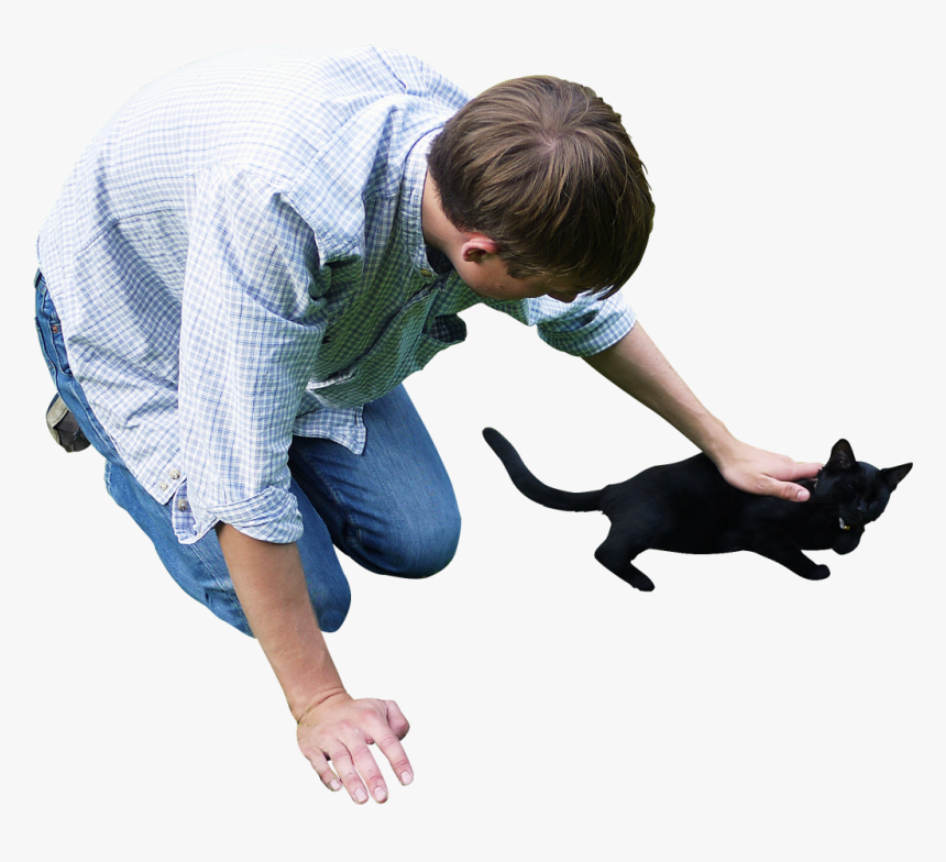 Cat - People And Cat Png, Transparent Png