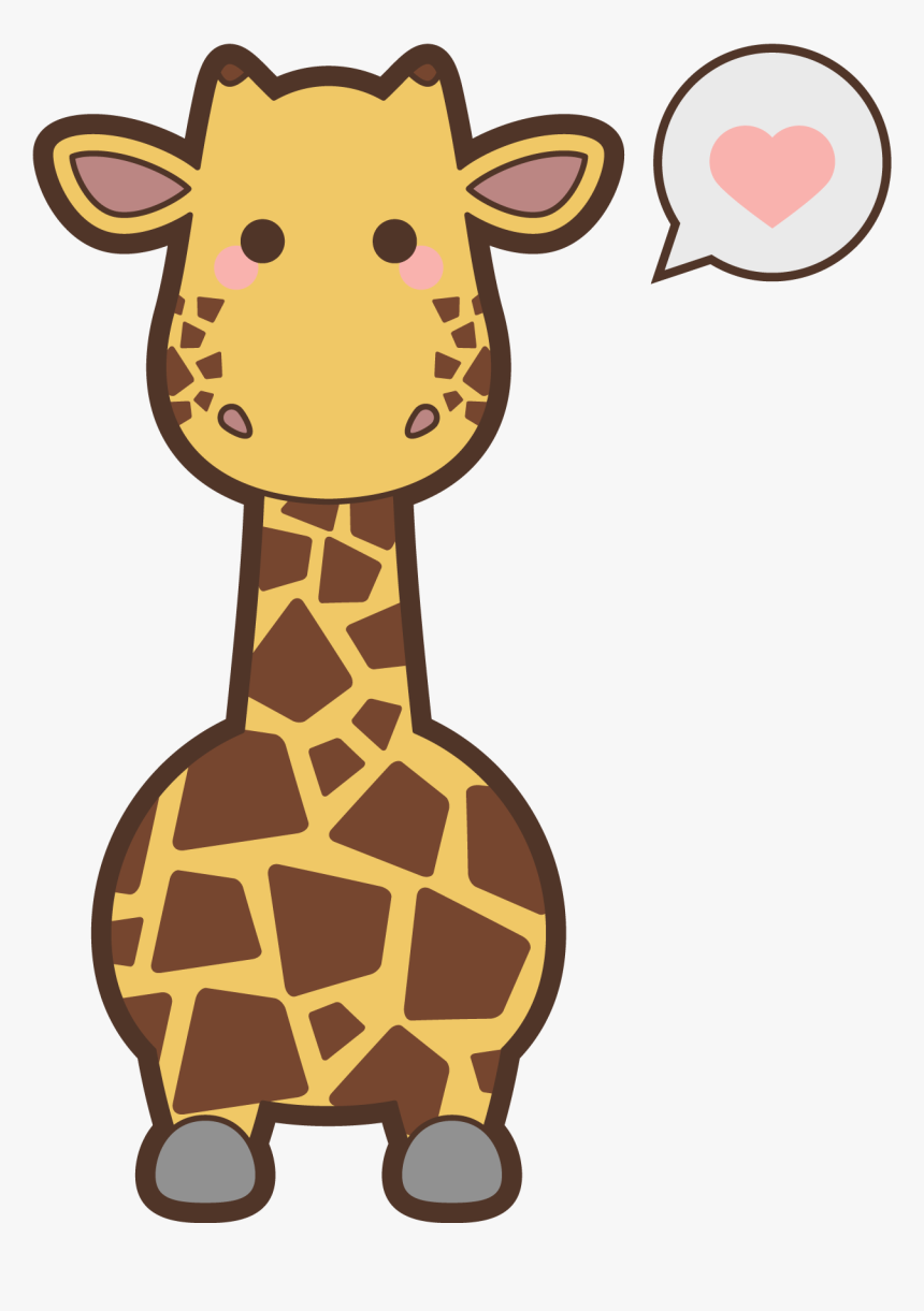Giraffe Clipart Icon - Kawaii Safari, HD Png Download