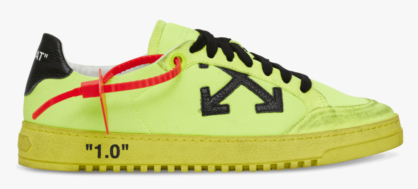 Neon Yellow Off White Sneakers, HD Png Download