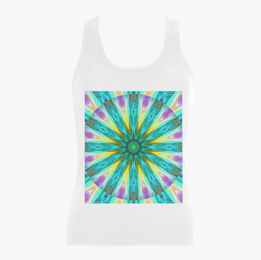 Golden Violet Peacock Sunrise Abstract Wind Flower - Active Tank, HD Png Download