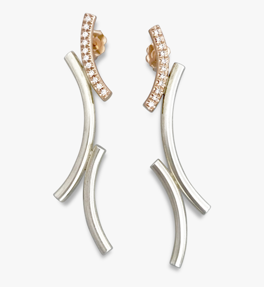 Kurvene Diamond Earrings Rose Gold Sterling Silver - Earrings, HD Png Download