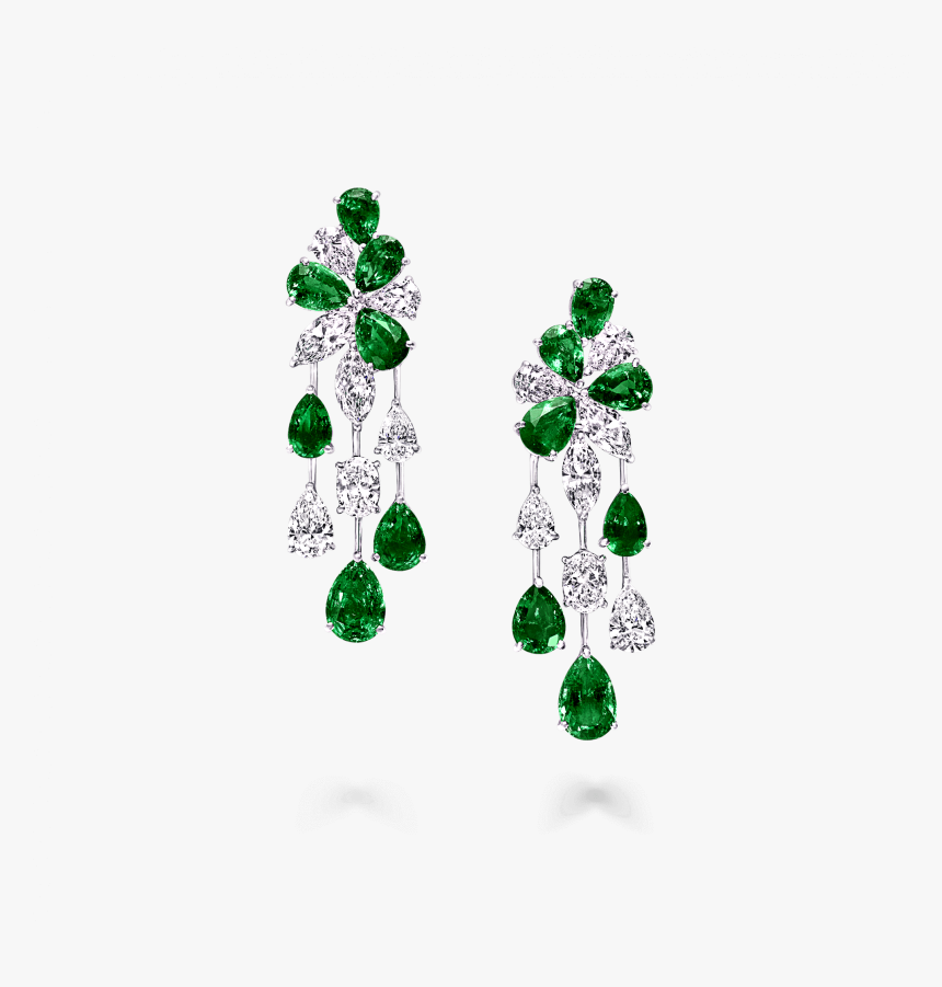 Discover Our Extraordinary Emerald And Diamond Earrings, - Emerald Diamond Graff Earrings, HD Png Download