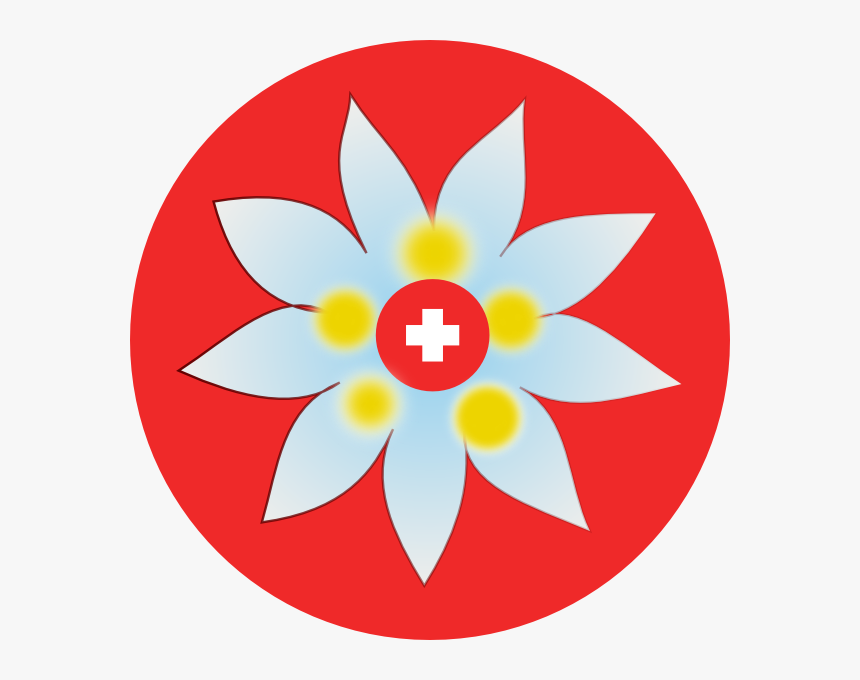 Swiss Edelweiss Svg Clip Arts - Swiss Edelweiss Flag, HD Png Download