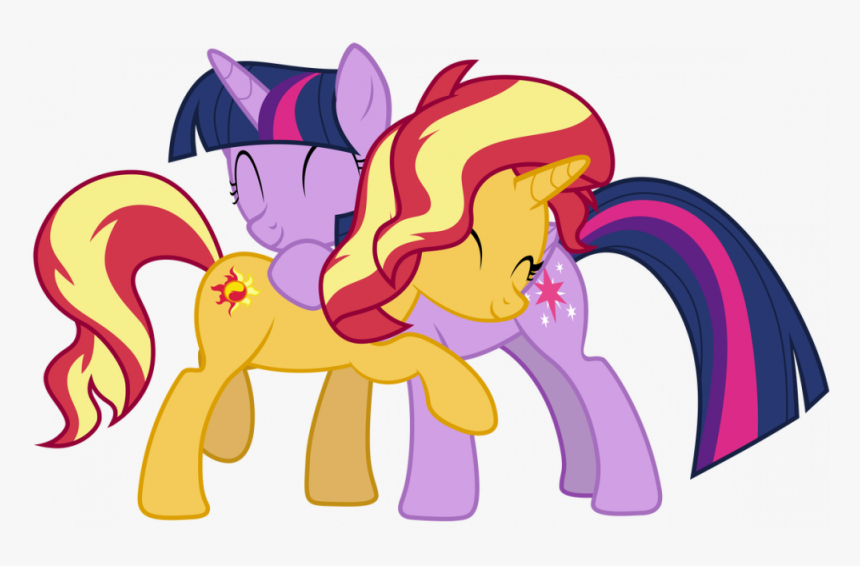 Sunset Shimmer Hugging Twilight Sparkle By Famousmari5 - Sunset Shimmer, HD Png Download