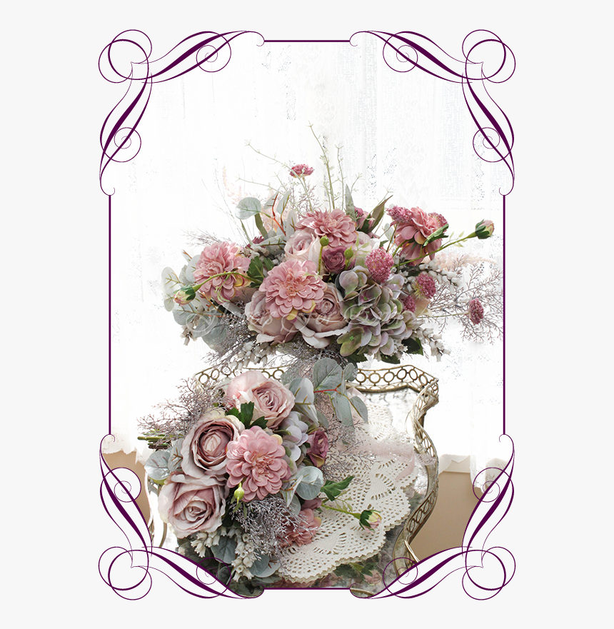 Silk Artificial Elegant Bridal Wedding Bouquet Flowers - Native Wedding Table Centres, HD Png Download