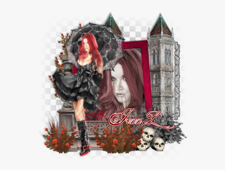 Gothic Rose By Happy Pumpkin Studio - Girl, HD Png Download