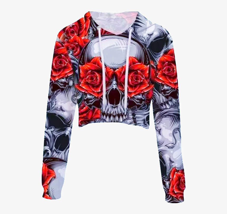 Leimolis Crop Top Hoodie Women 3d Print Pink Black - Hoodie, HD Png Download