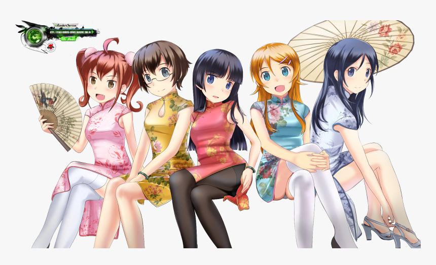 Grupal China Dresss Aw Render V1 - Oreimo Girls, HD Png Download