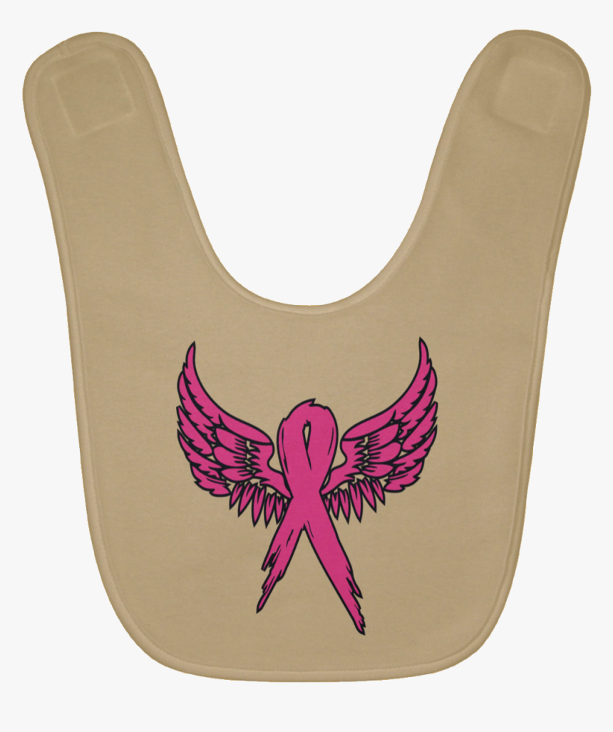 Breast Cancer Awareness Angel Wings Baby Bib - Golden Eagle, HD Png Download