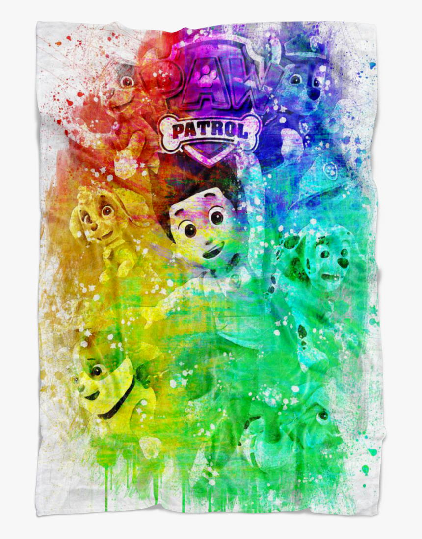 Paw Patrol Fleece Blanket Chroma Art Color White Blanket - Paw Patrol, HD Png Download