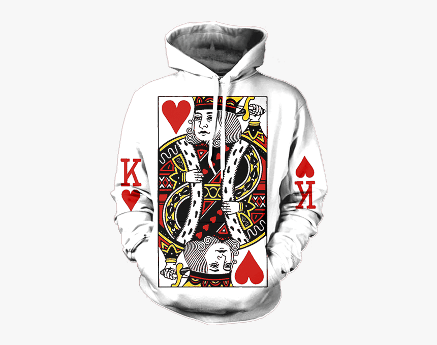 King Of Hearts Png - King Card Hoodie, Transparent Png