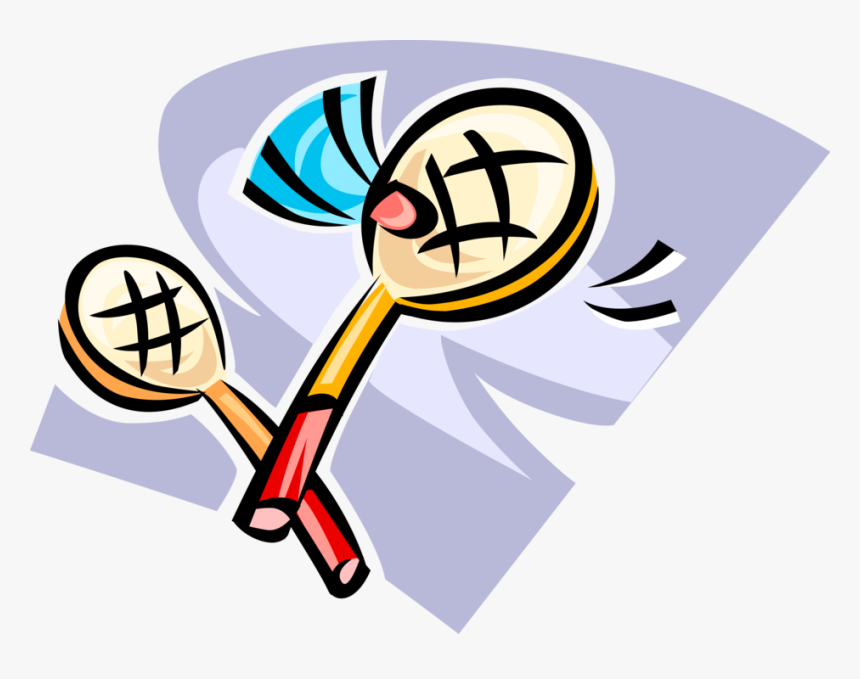 Vector Illustration Of Sport Of Badminton Rackets With, HD Png Download