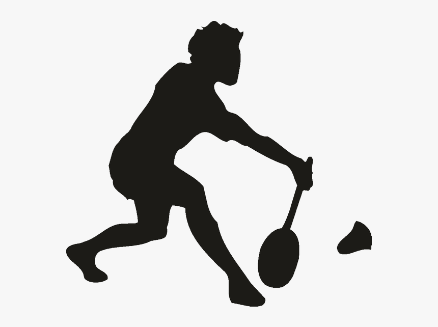 Badmintonracket Battledore And Shuttlecock Sport - Transparent Badminton Player Silhouette Png, Png Download