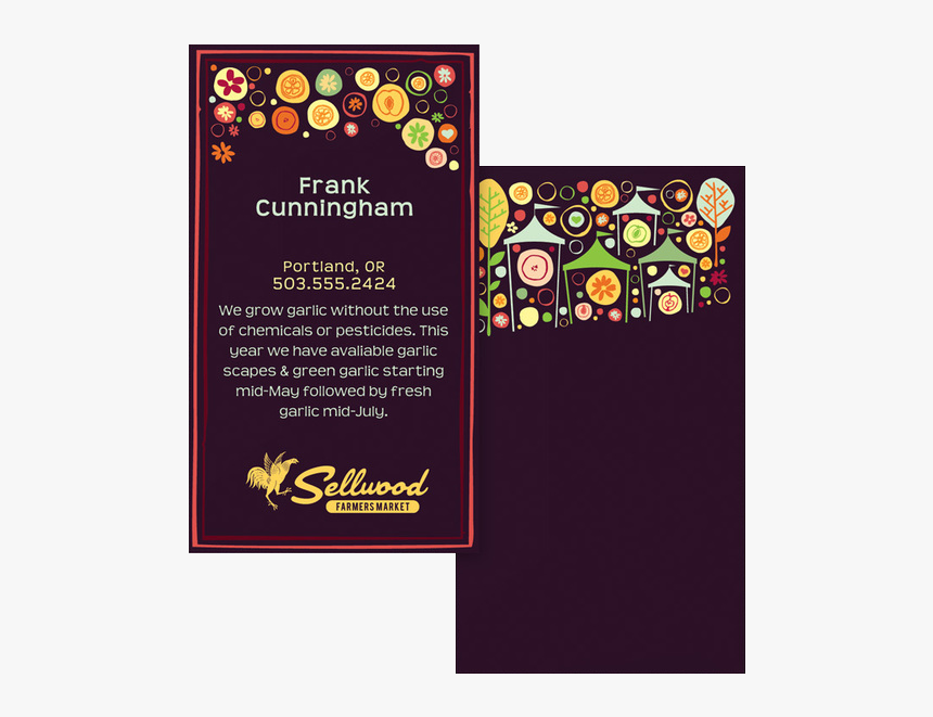 Graphic Farmers Market Business Card Template - Circle, HD Png Download