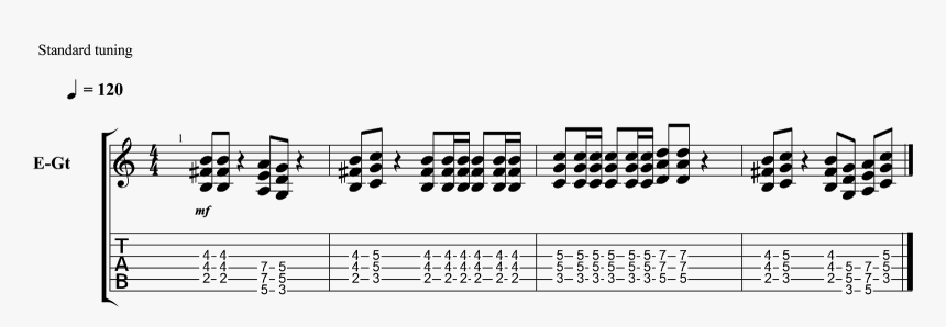 Punk-influenced Power Chord Riff - Sheet Music, HD Png Download