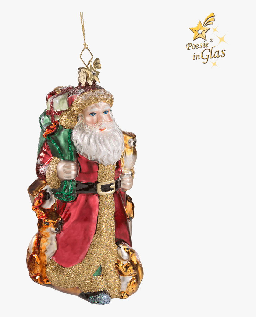 Santa With Forest Animals - Santa Claus, HD Png Download