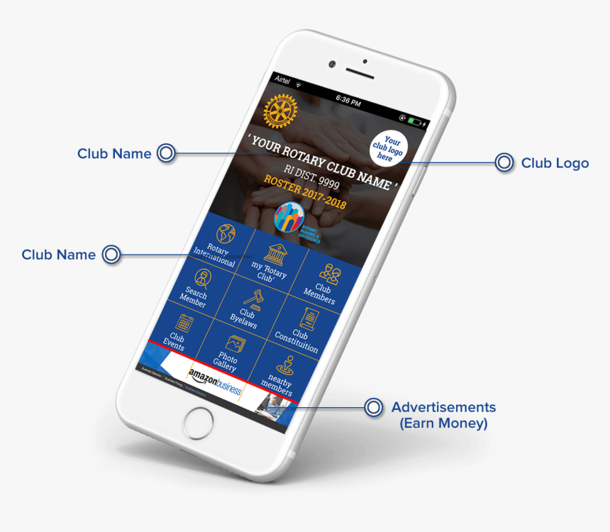 Rotary Ios, Android App - Iphone, HD Png Download