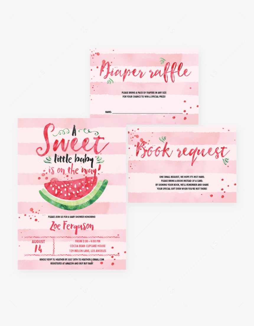 Watermelon Baby Shower Invitation Kit Templates By - Bar Soap, HD Png Download