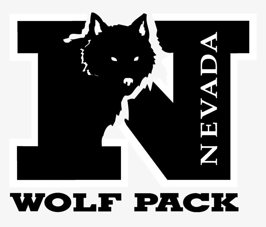 Nevada Wolf Pack Logo Black And White - Black Cat, HD Png Download