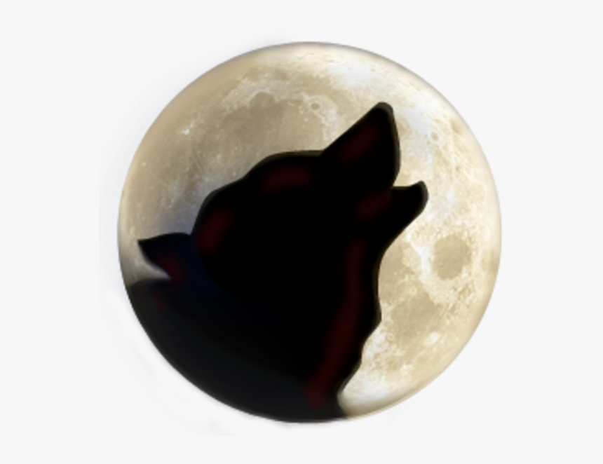 Wolf On Moon - Sticker, HD Png Download