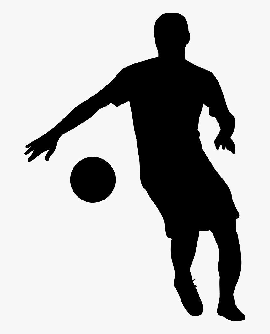 Football Soccer Silhouette 3 - Silhouette, HD Png Download