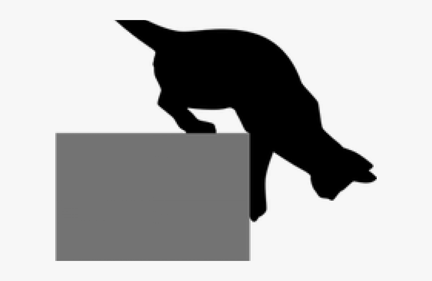 Cats Silhouette - Cat Silhouette Looking Down, HD Png Download