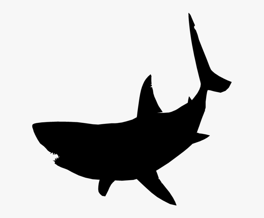 Great White Shark Clipart Jumping - Great White Shark Silhouette, HD Png Download